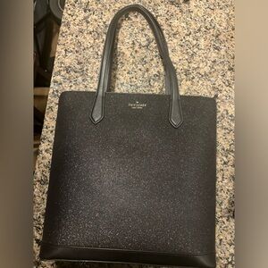Kate Spade Large Black Glitter Tinsel Tote